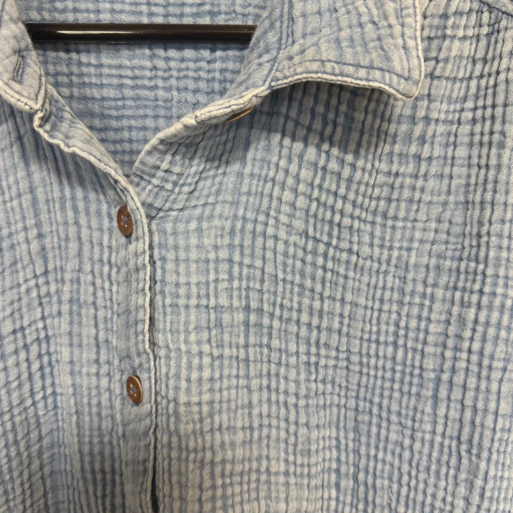 Womens‎ Boho Gauze Cotton Button Up Shirt Dress XL Resort Travel Beach Vacation - Picture 10 of 13